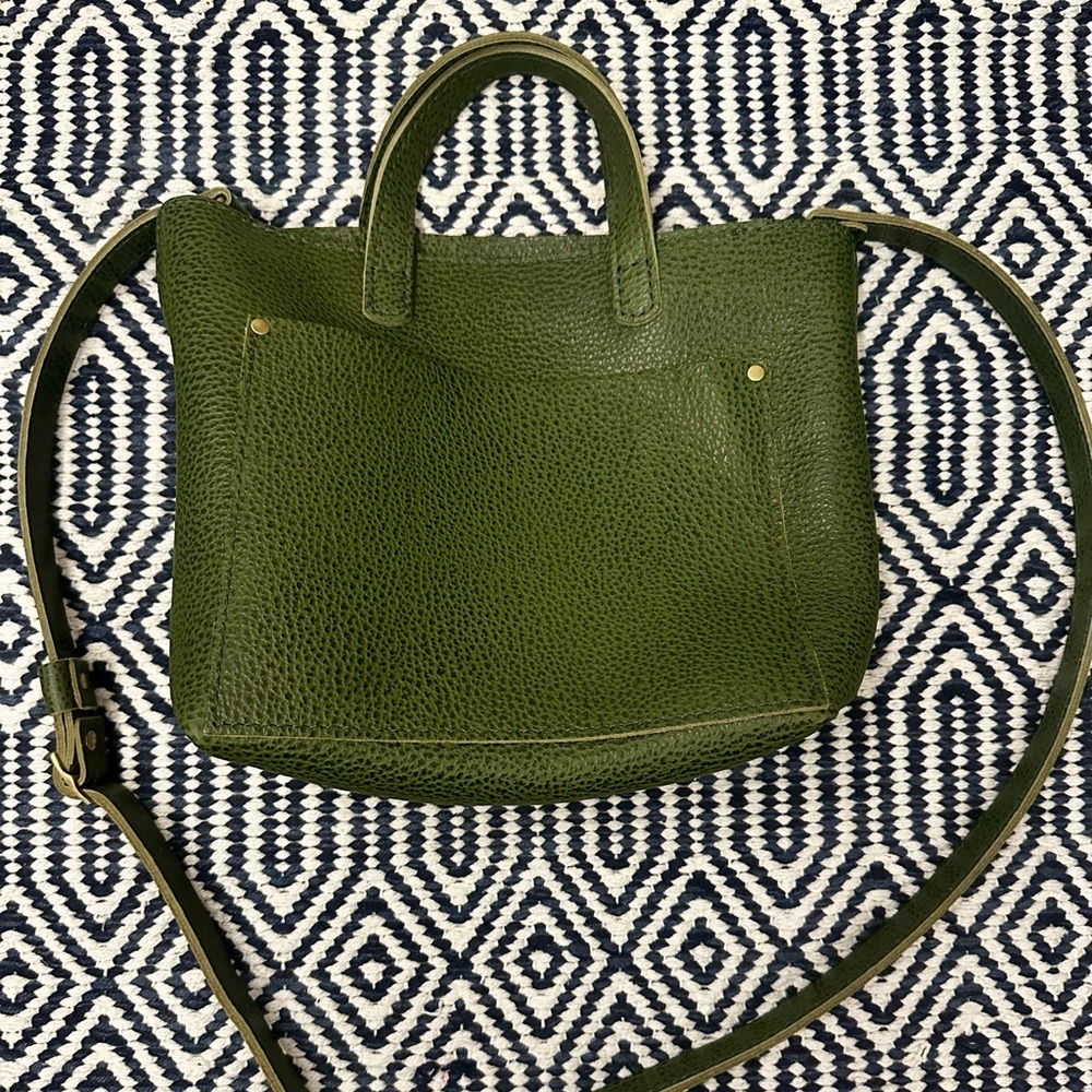 Portland leather goods crossbody tote bag